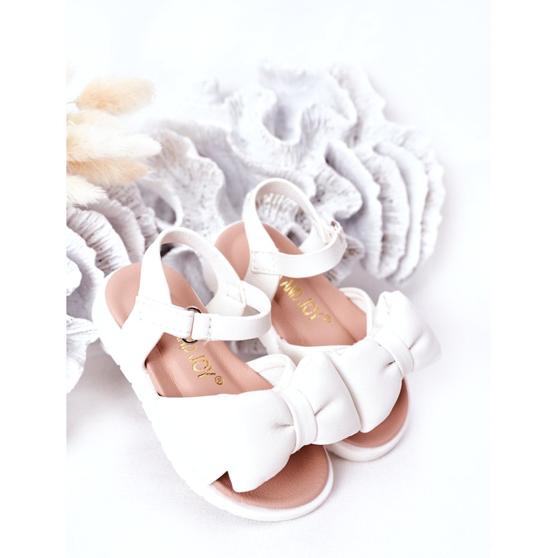 FR1 Kindersandalen mit weißer Abbie-Schleife 2