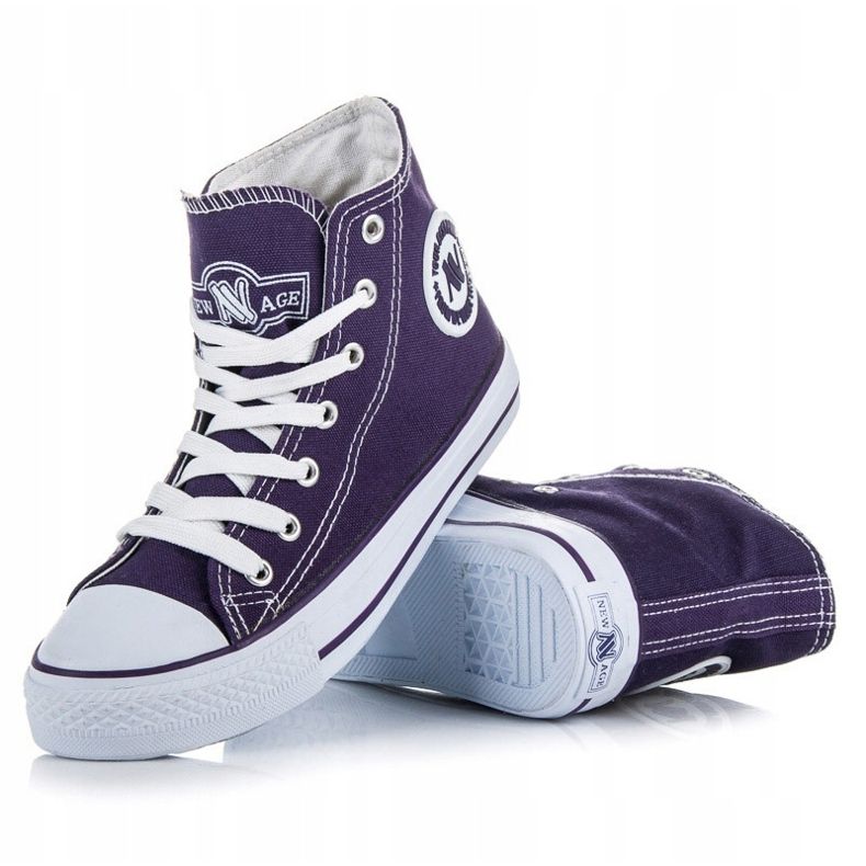 New Age Gebundene hohe Turnschuhe violett 2