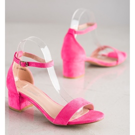 SHELOVET Sandalen auf einer niedrigen Stange rosa 1
