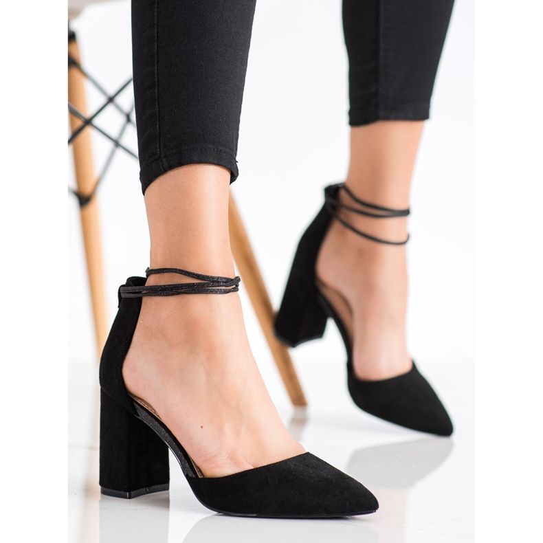 Bestelle Stylische Pumps mit Bindung schwarz 2