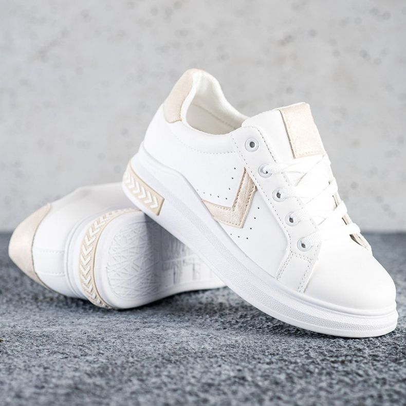 SHELOVET Turnschuhe aus Öko-Leder weiß 1