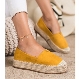Primavera Espadrilles auf der Plattform gelb 2