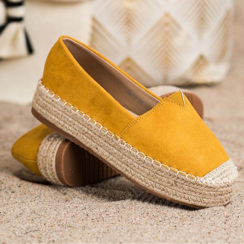 Primavera Espadrilles auf der Plattform gelb 1
