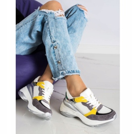 SHELOVET Stylische Sneaker in WEISS UND GRAU weiß 1