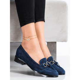 VINCEZA Slipper mit flachem Absatz marineblau blau 2