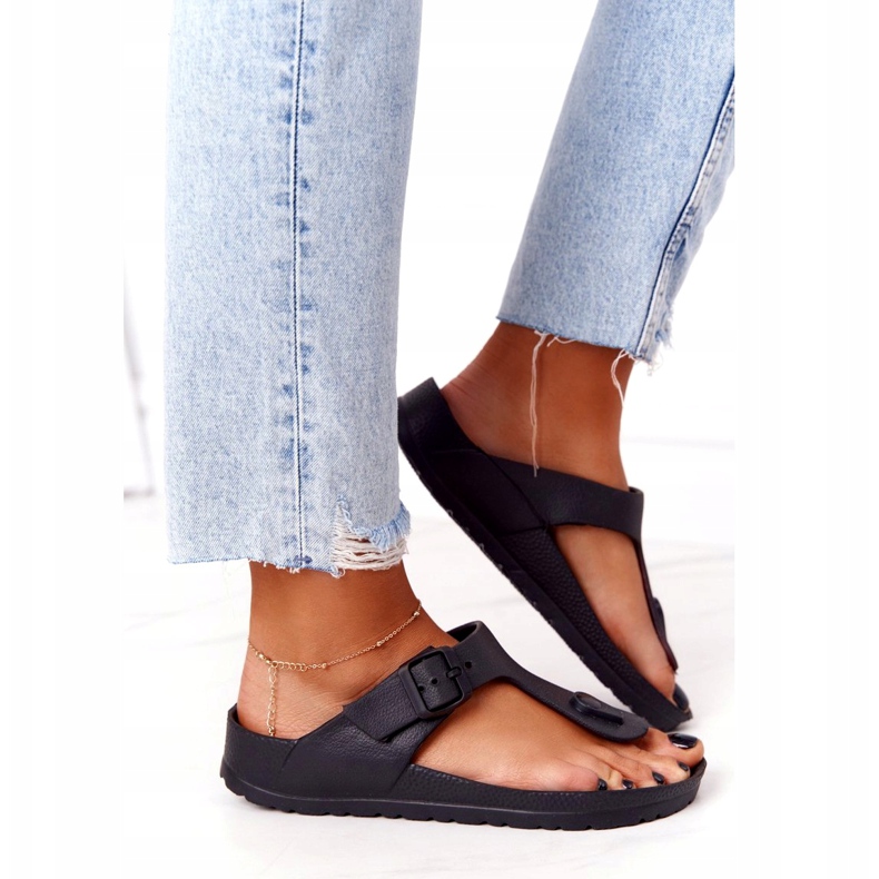 NEWS Damen Flip-Flops aus Gummi Schwarz Alma 3