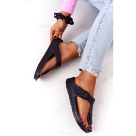 NEWS Damen Flip-Flops aus Gummi Schwarz Alma 6