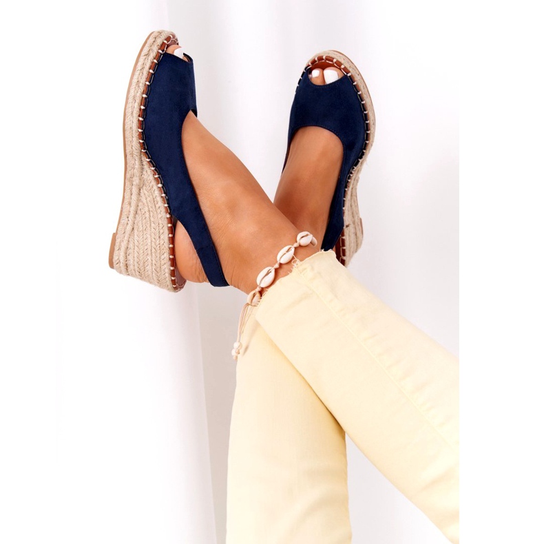 PG1 Las Palomas Keilsandalen mit Zöpfen marineblau 1
