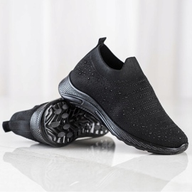 SHELOVET Sneakers mit Kristallen schwarz 1