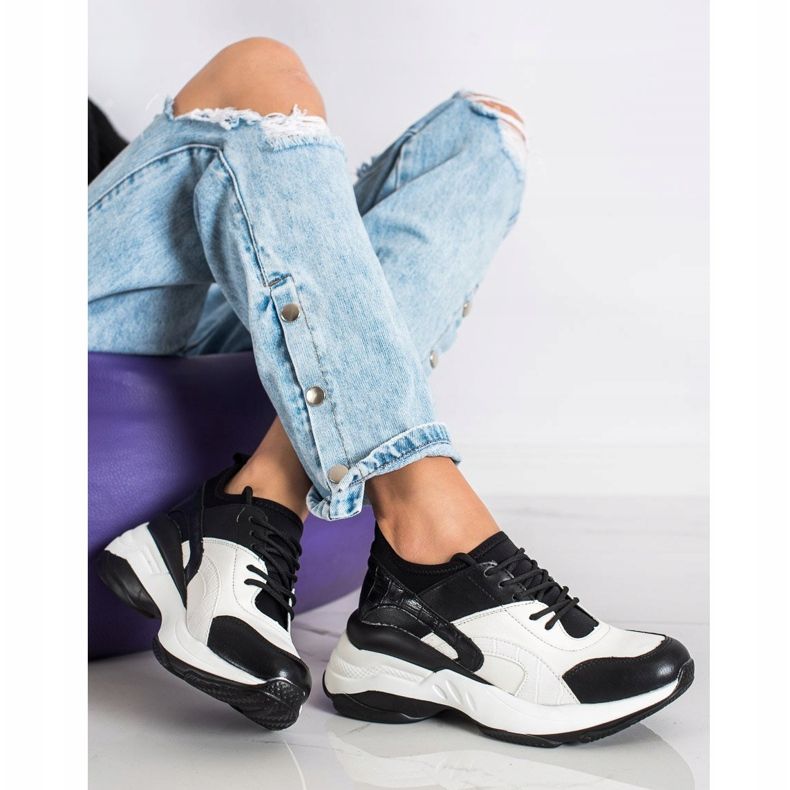 Melisa Gebundene klassische Sneaker weiß schwarz 1