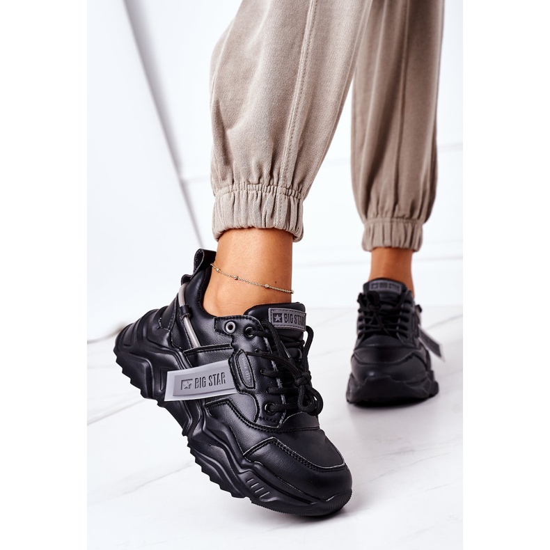 Damen Sportschuhe Sneaker Big Star GG274215 Schwarz-Grau 2