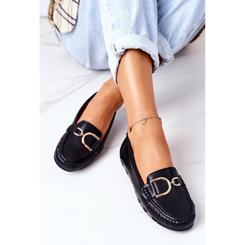 PS1 Schwarze Downtown-Loafer aus schwarzem Leder für Damen 1