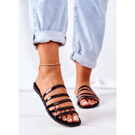 Flache Gummihausschuhe Schwarz Travel With Me 1