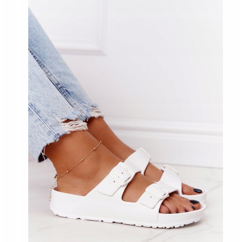 NEWS Weiße Stacy Gummi Hausschuhe für Damen 1