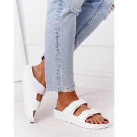 NEWS Weiße Stacy Gummi Hausschuhe für Damen 3