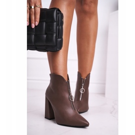 FG1 Damenstiefeletten mit Fersenreißverschluss vorne Khaki Save Me braun 2