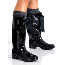 SHELOVET Hohe Galoschen mit Schleife schwarz 2