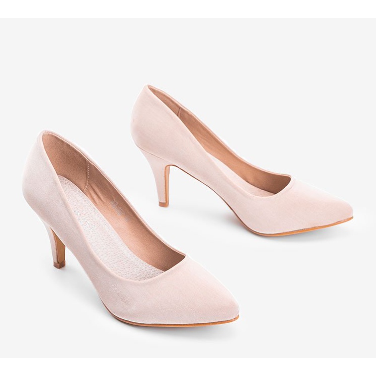 Beige Pumps an der Anahi Ferse 1