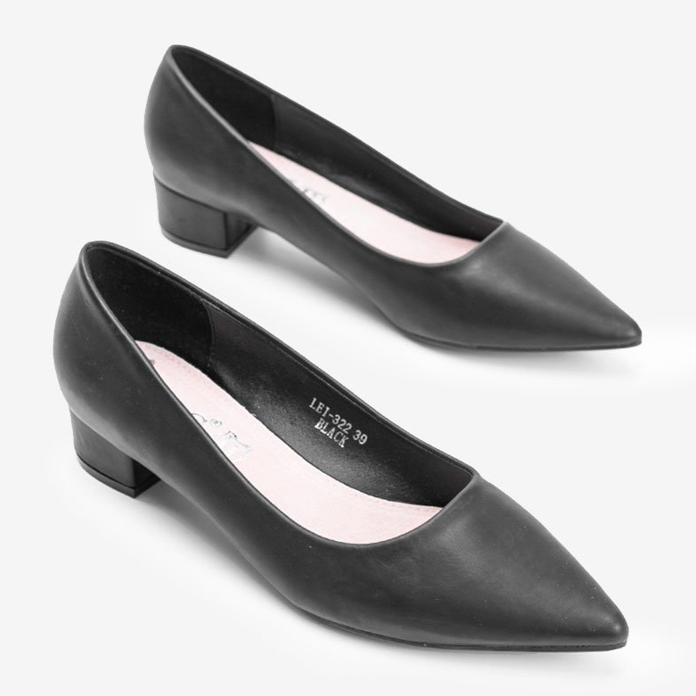 Schwarze Pumps am niedrigen Zafira-Pfosten 1