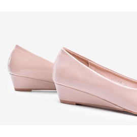 Beige Pumps auf niedrigem Keilabsatz Chantal 1