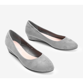 Graue Pumps auf dem Luxuriance niedrigem Keilabsatz 2