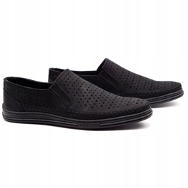 Polbut Herren durchbrochene Schuhe 2107P schwarz 2