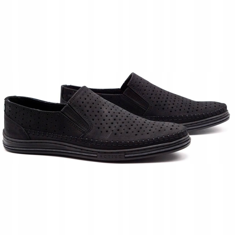 Polbut Herren durchbrochene Schuhe 2107P schwarz 2