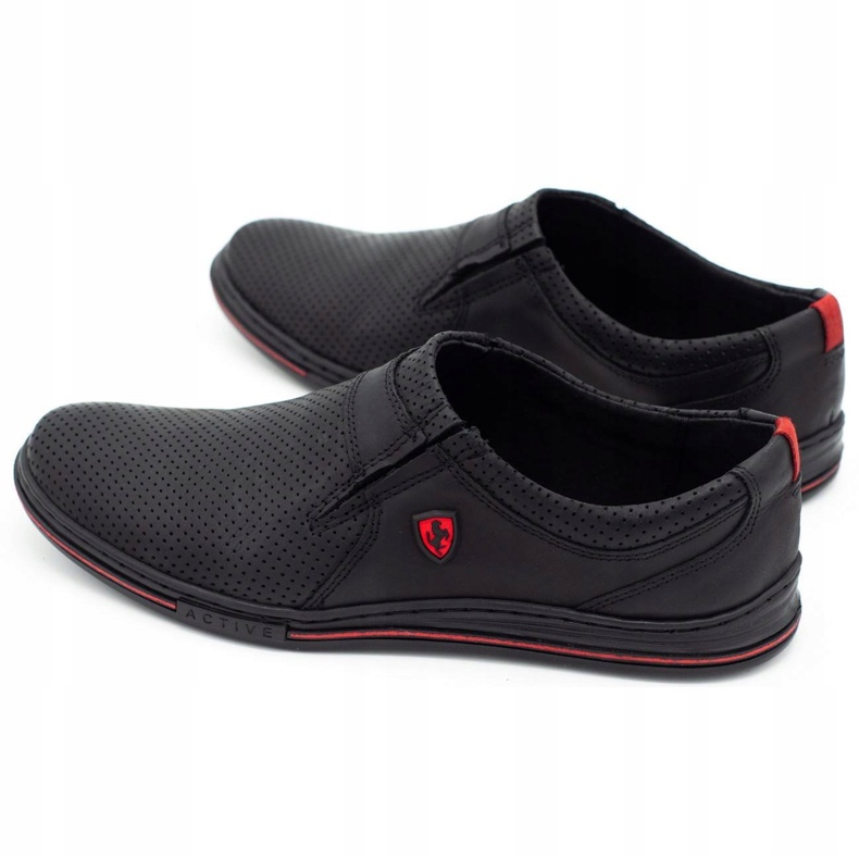 Polbut Herren Lederschuhe 362 schwarze Perforation 6