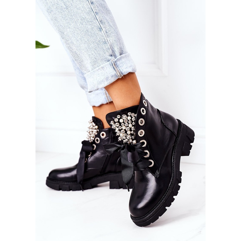 PS1 Warme Arbeiter mit Metallperlen Black Perla schwarz 2