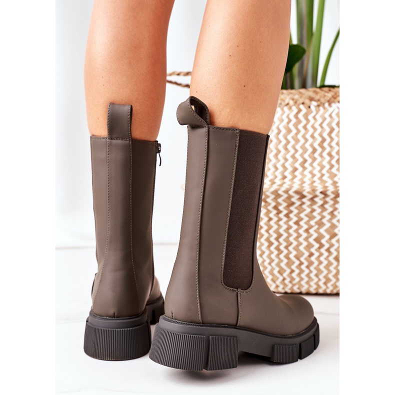 PS1 Warme Stiefel Dunkelgrün Jodhpur-Stiefel Must Have braun 2