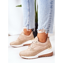 PE1 Sneakers mit Keilabsatz Beige Temida 1