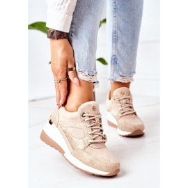 PE1 Sneakers mit Keilabsatz Beige Temida 2