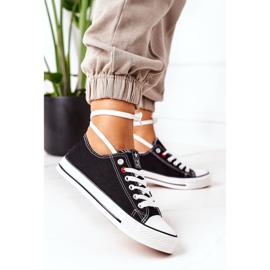 NEWS Klassische schwarze Damen-Sneaker mit weißer Ecoma-Sohle 2