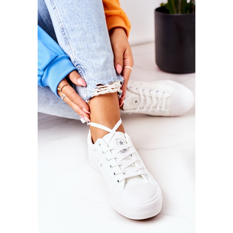 NEWS Damen Leder Sneakers Weiß Mega 1