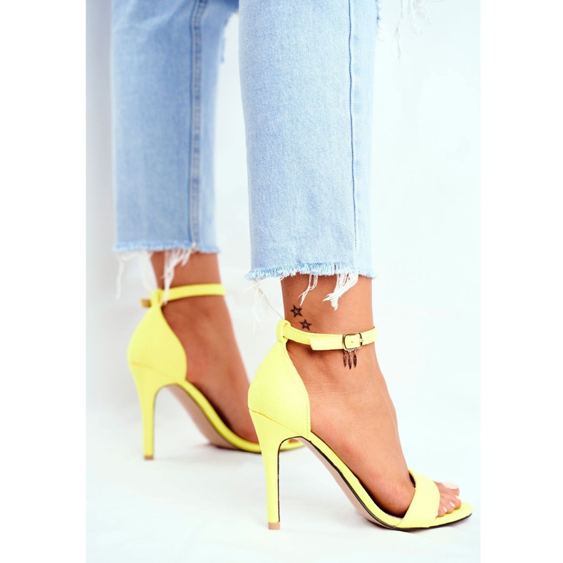 PS1 Damen Sandalen auf hohem Absatz Eco-Wildleder Yellow Liberty gelb 4