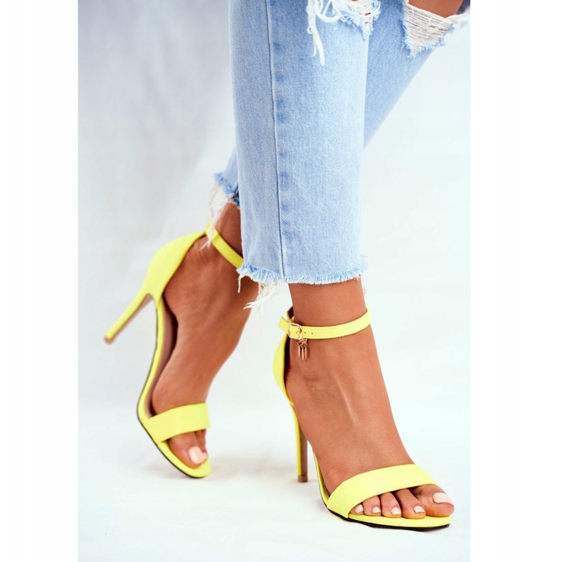 PS1 Damen Sandalen auf hohem Absatz Eco-Wildleder Yellow Liberty gelb 5