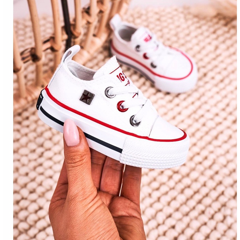 Klassisch niedrige Sneakers für Kinder Big Star HH374193 Weiß 1