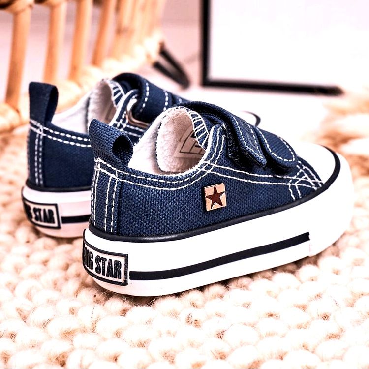 Kinder Niedrige Sneakers Mit Klettverschluss Big Star HH374097 Marineblau 6