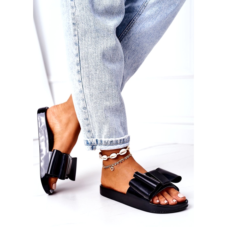 PS1 Hausschuhe aus Gummi mit Schleife Schwarz April 3