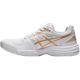 Asics Upcourt 4 W 1072A055 103 Volleyballschuhe weiß, gold weiß 2