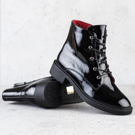 ARTIKER Elegante Schnürstiefel aus Leder schwarz 1