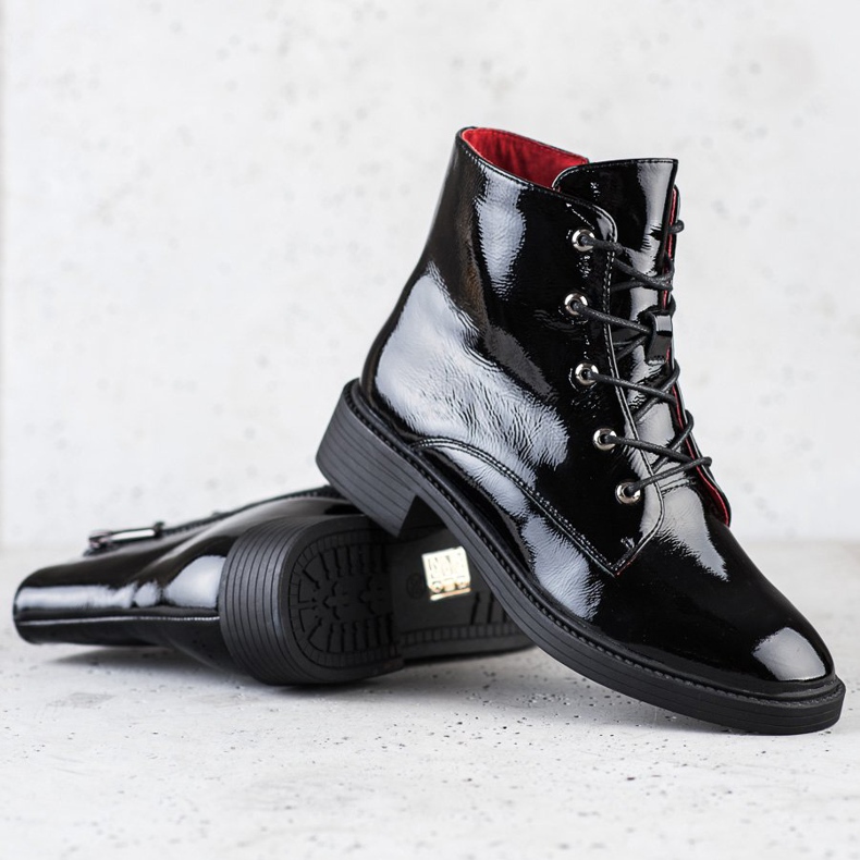 ARTIKER Elegante Schnürstiefel aus Leder schwarz 1
