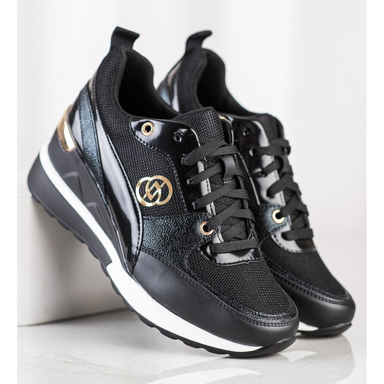 Evento Modische Keilsneaker schwarz 1