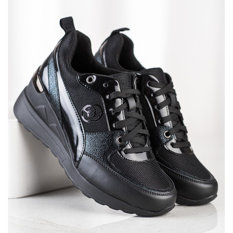 Evento Modische Keilsneaker schwarz 1