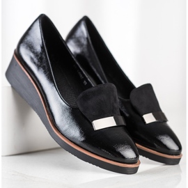 W. Potocki Brogues mit Wildledereinsatz schwarz 1