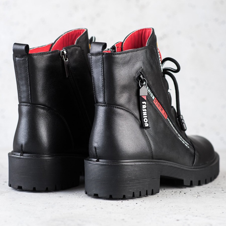 ARTIKER Lederarbeiter mit dekorativem Reißverschluss schwarz 1