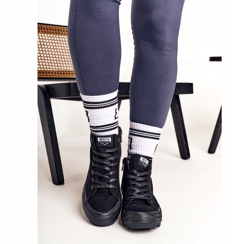 Hohe Sneakers für Damen Big Star FF274244 Schwarz 2