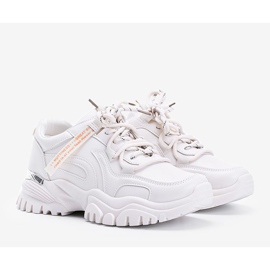 Beige Sneaker mit dicker Zooey Sohle 1