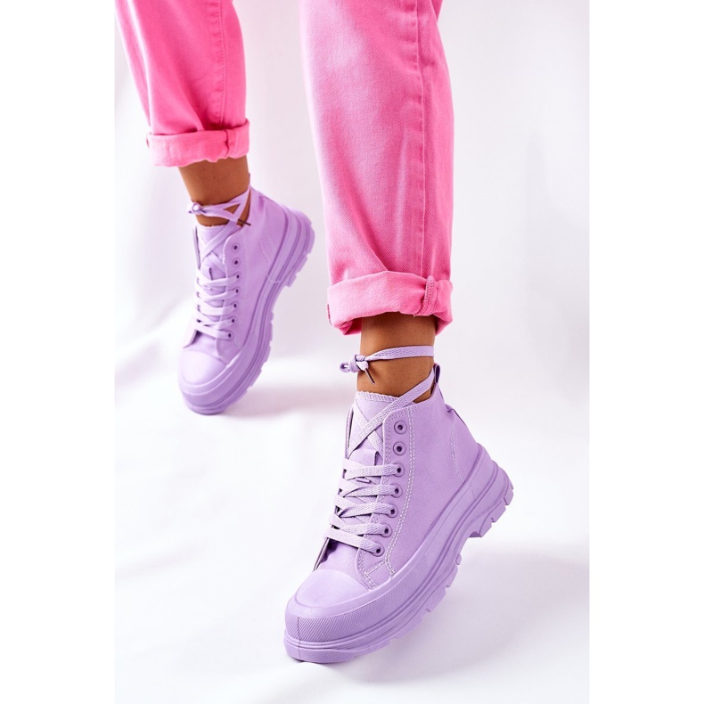 FJ1 Hohe Sneakers auf großer Sohle Violett Trissy lila 1