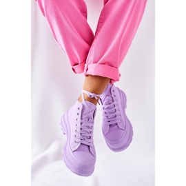 FJ1 Hohe Sneakers auf großer Sohle Violett Trissy lila 2